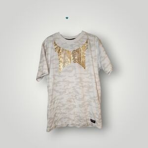 Tapout Kids camp Gold and White Graphic T-Shirt ufc M 10 12